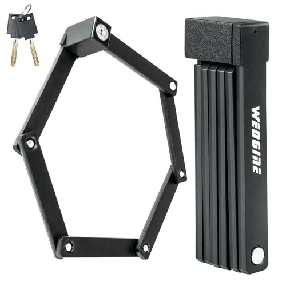 Folding Bike Lock - Award Winning Patented Lightweight High Security Bicycle Lock - Heavy Duty Anti Theft Smart Secure Guard with Key and Case for Bikes or Scooter