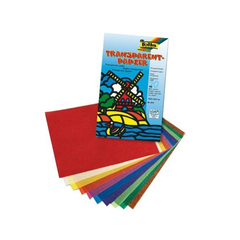Folia Transparant Kağıt 18,5x29,7cm 10 Renk 10 Yaprak, 42 gsm Yardımcı Malzeme Fiyatı