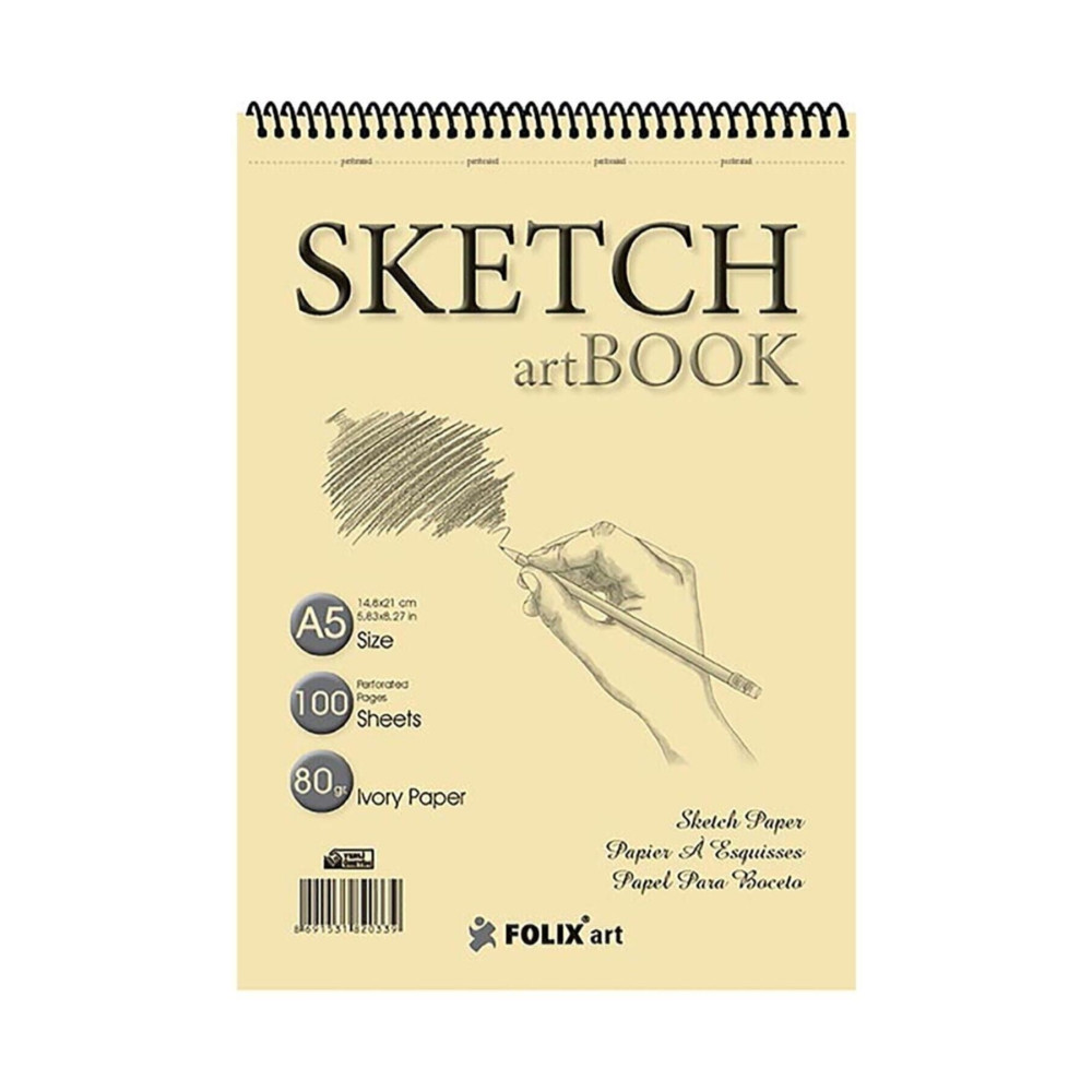 FOLİX ART Eskiz Defteri 90 gr A5 100 Yaprak Spiralli Ivory Sketchbook Sanatsal Malzemeler Fiyatı