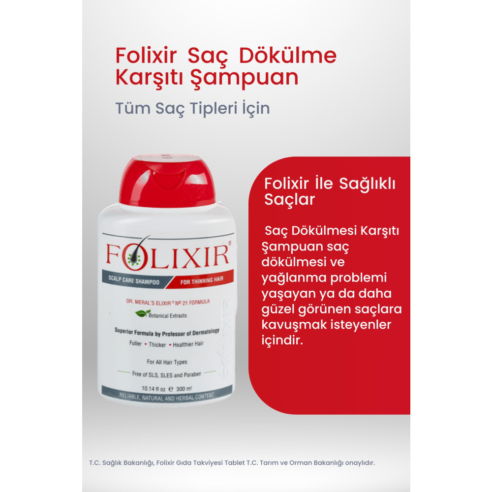 Folixir Saç Dökülmesine Karşı Şampuan 300 ml Şampuan ve Saç Kremi Fiyatı