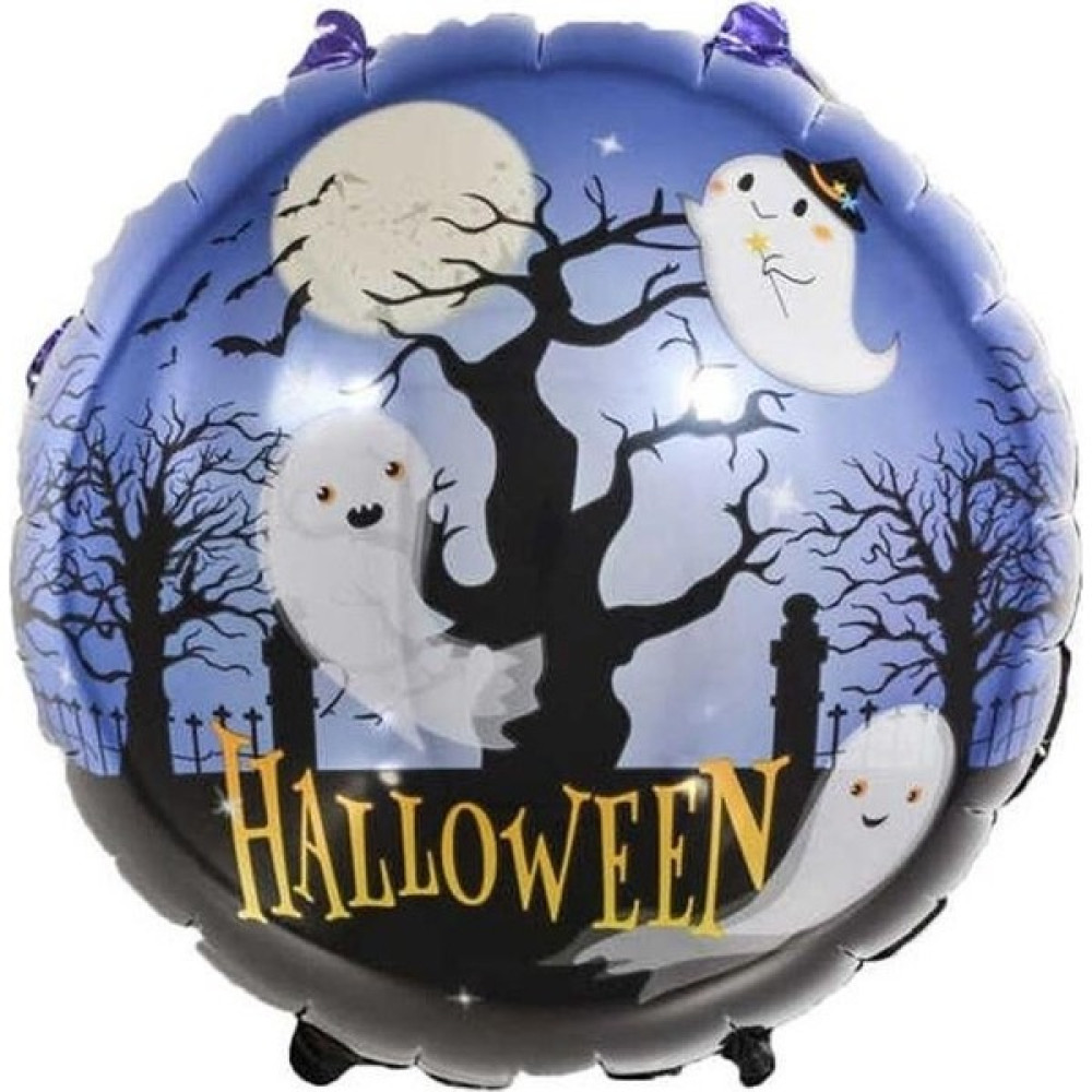 Folyo Balon Halloween Cadılar Bayramı Yuvarlak Ağaç Üstünde Hayaletler 45*45 cm Oto Boyaları Fiyatı