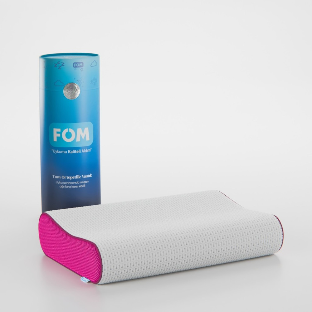 FOM Flex Tam Ortopedik Visco Konforlu Uyku Yastık, Ortopedik, 60 X 40 X 14/11, Fuşya - 60 x 40 cm Yastık Fiyatı