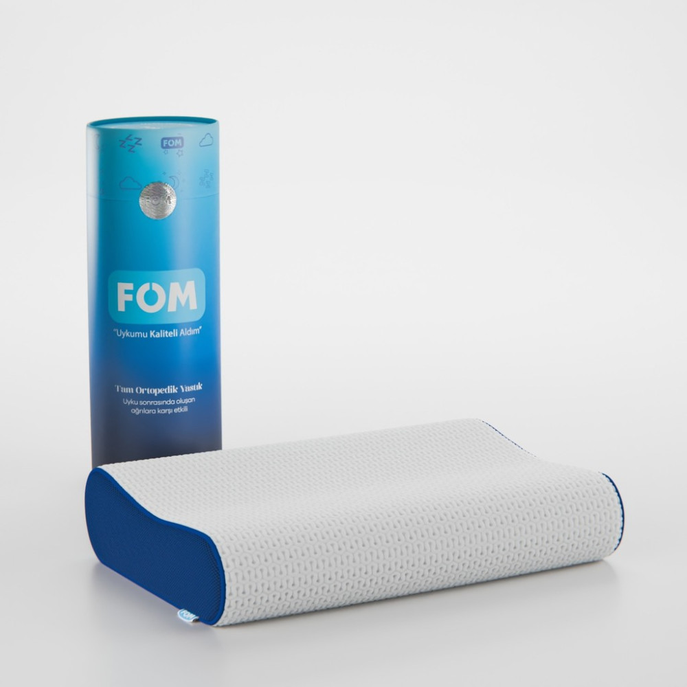 FOM Flex Tam Ortopedik Visco Konforlu Uyku Yastık, Ortopedik, 60 X 40 X 14/11, Lacivert - 60 x 40 cm Yastık Fiyatı