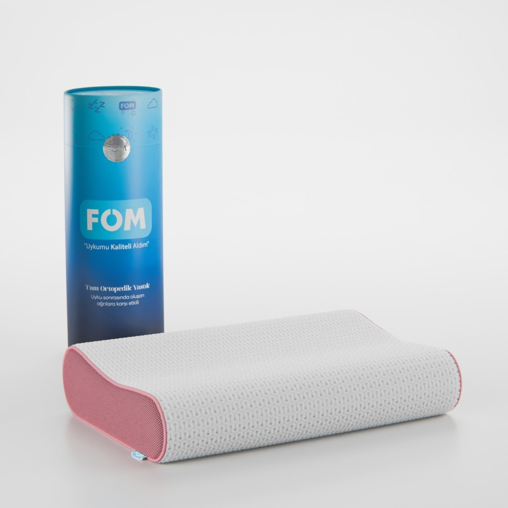 FOM Flex Tam Ortopedik Visco Konforlu Uyku Yastık, Ortopedik, 60 X 40 X 14/11, Pembe - 60 x 40 cm Yastık Fiyatı