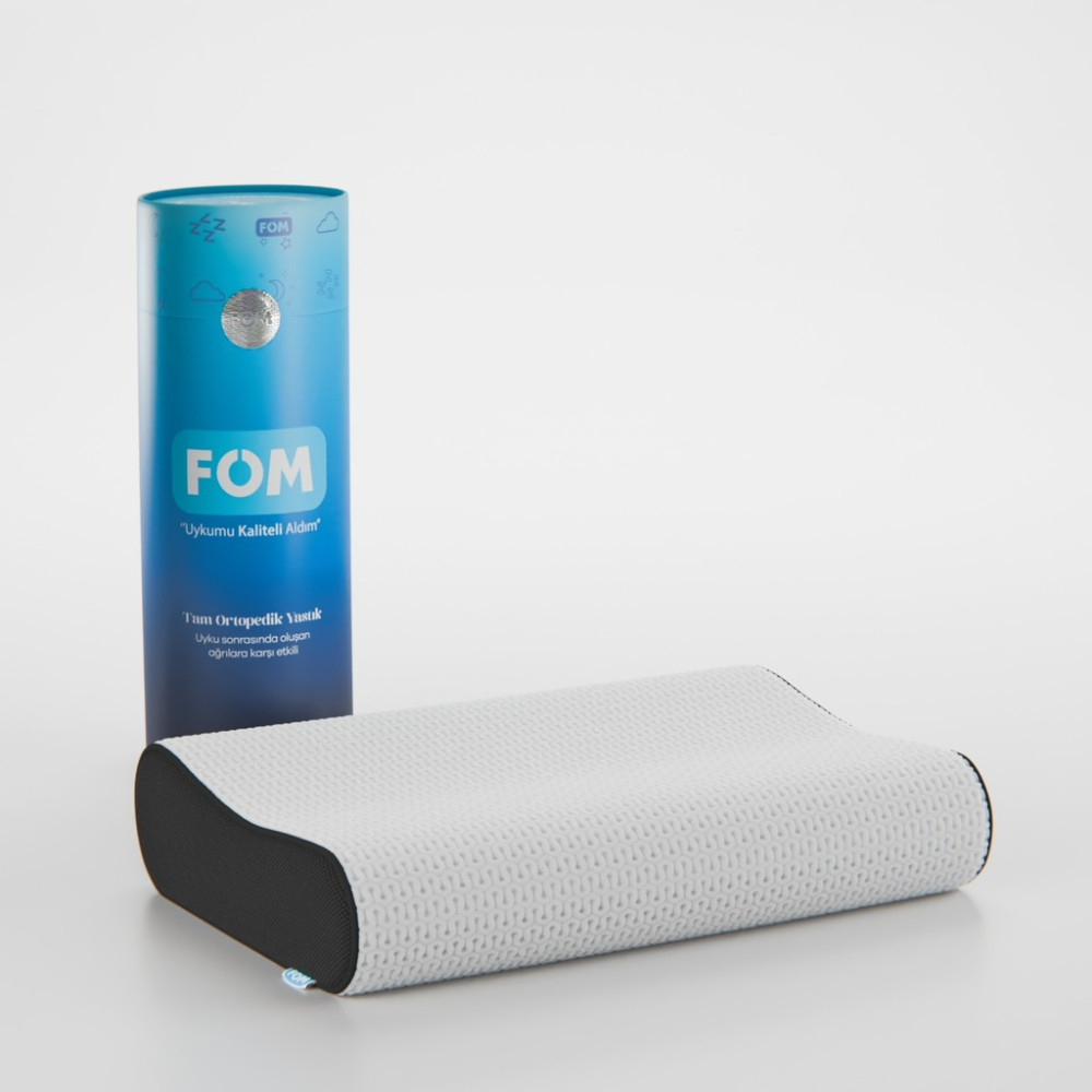 FOM Flex Tam Ortopedik Visco Konforlu Uyku Yastık, Ortopedik, 60 X 40 X 14/11, Siyah - 60 x 40 cm Yastık Fiyatı
