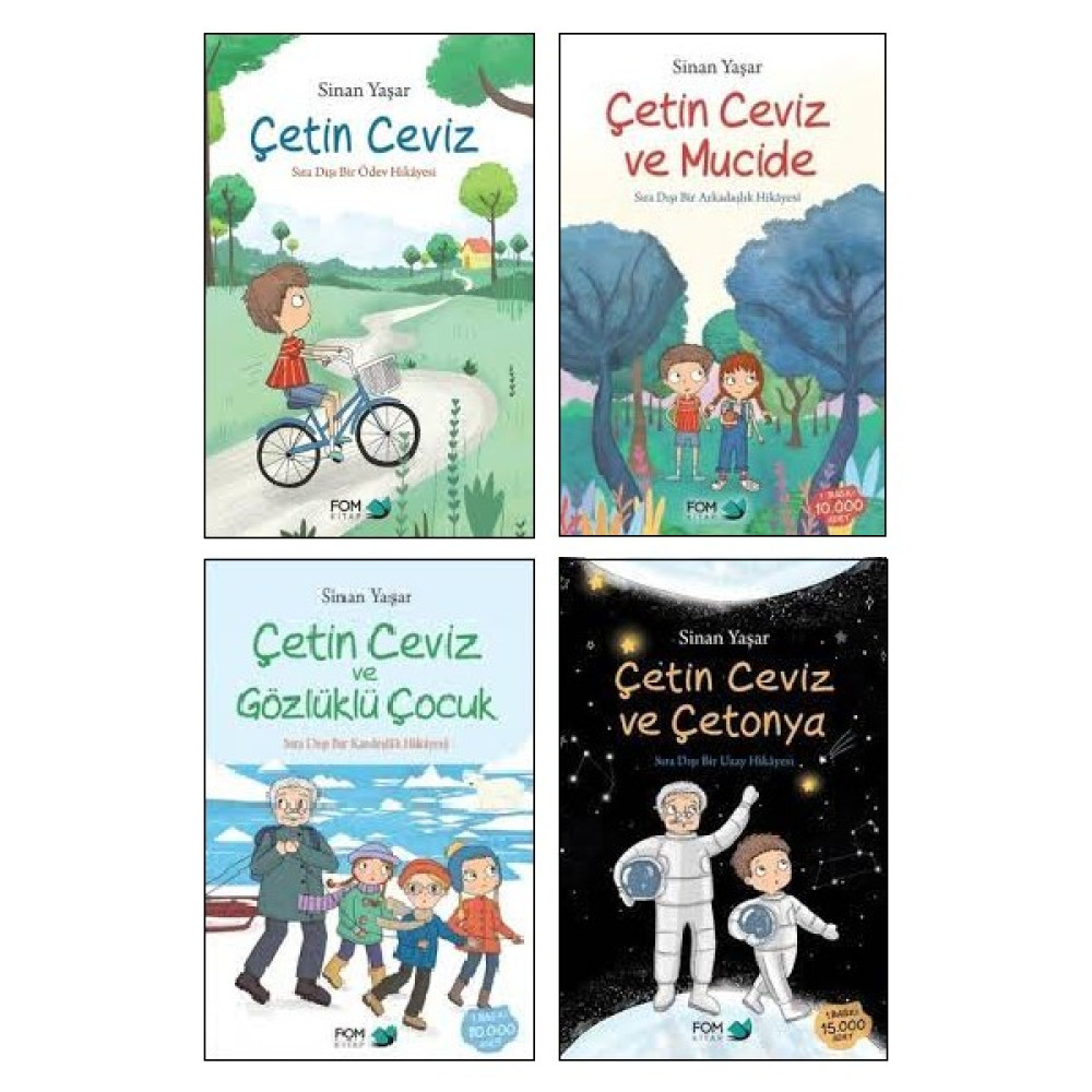 Fom Kitap Çetin Ceviz ve Mucide - Çetin Ceviz ve Gözlüklü Çocuk - Çetin Ceviz ve Çetonya - Çetin Ceviz Serisi 4 Kitap Set - Sinan Yaşar Çocuk Öykü Fiyatı
