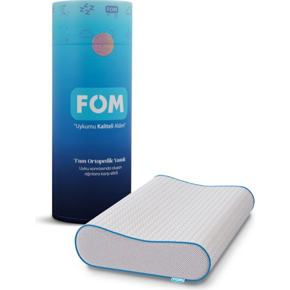 Fom Mini Flex Visco Boyun Destekli Uyku Yastık 50 x 30 x 11/9 - 50 x 30 cm - Beyaz Yastık Fiyatı
