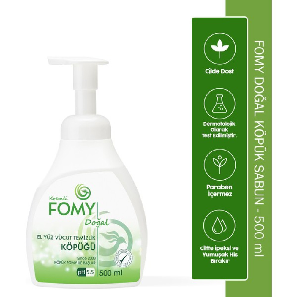 Fomy Doğal Köpük Sabun El Yüz Vücut Temizlik Köpüğü 500 ml Sabunlar Fiyatı