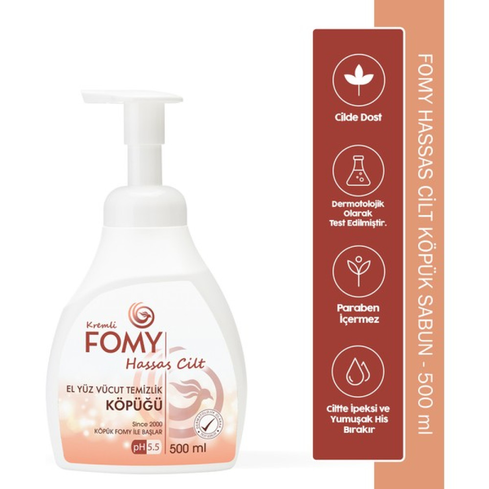 Fomy Hassas Cilt Köpük Sabun El Yüz Vücut Temizlik Köpüğü 500 ml Sabunlar Fiyatı