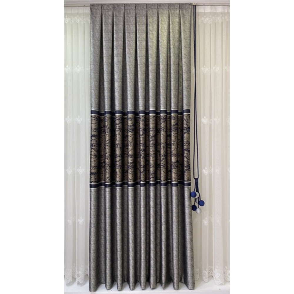 Fon Dünyası Pano Fon Perde Gri Lacivert (Tek Kanat) - 100 x 250 cm Fon Perde Fiyatı