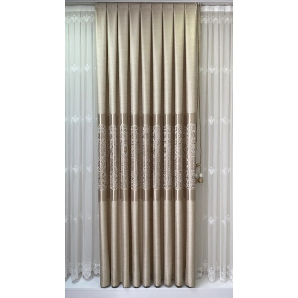Fon Dünyası Pano Fon Perde Sütlü Kahve Krem (Tek Kanat) - 100 x 265 cm Fon Perde Fiyatı