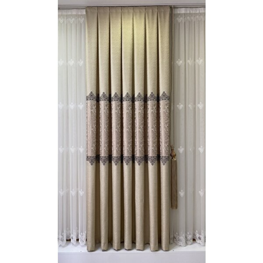Fon Dünyası Pano Fon Perde Sütlü Kahve Krem (Tek Kanat) - 90 x 260 cm - Sütlü Kahve - Krem Fon Perde Fiyatı