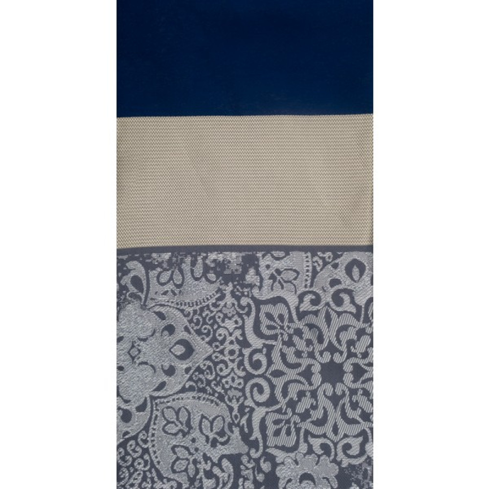 Fon Perde Patchwork - 100 x 270 cm - Gri - Mavi Fon Perde Fiyatı