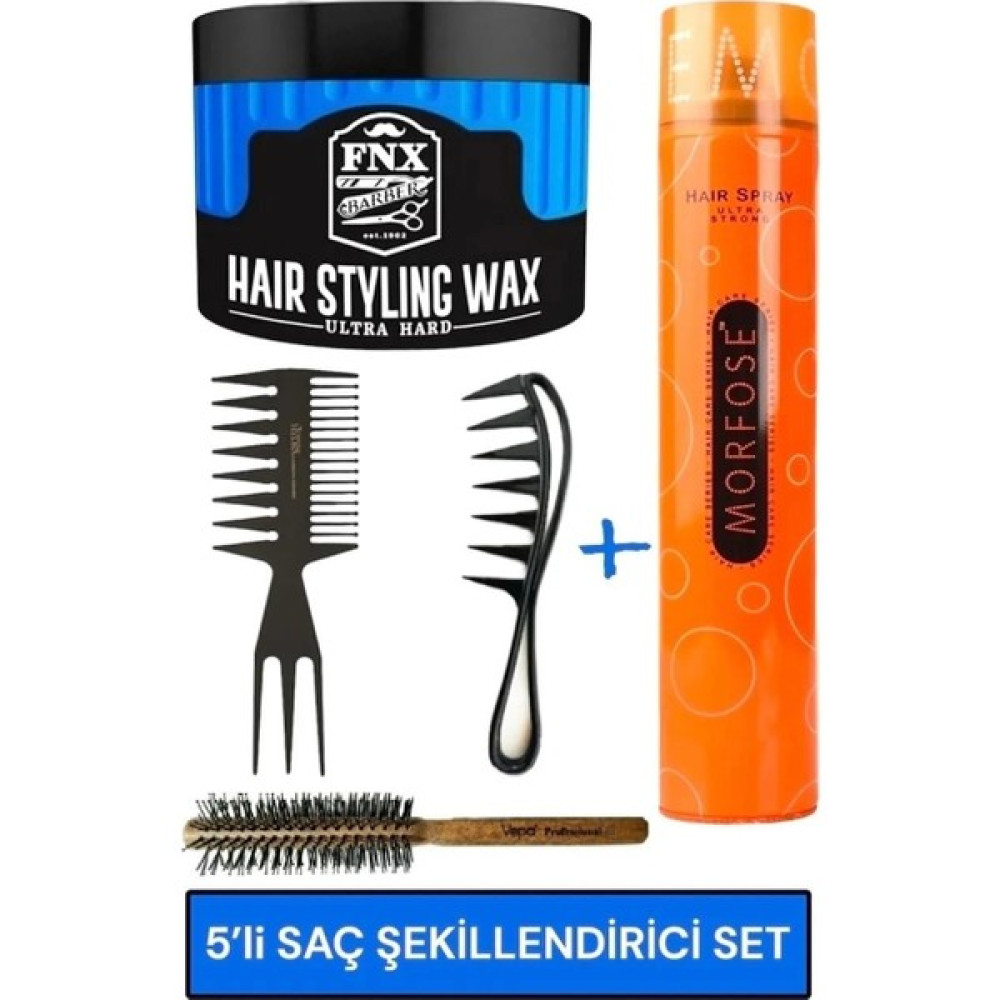 Fonex 2135 2’Li Şekillendirici Wax Tarağı+Fnx Wax Ultra Hard+Ultra Güçlü Saç Sprey+ Vepa Fön Fırçası Saç Fırçası ve Tarağı Fiyatı