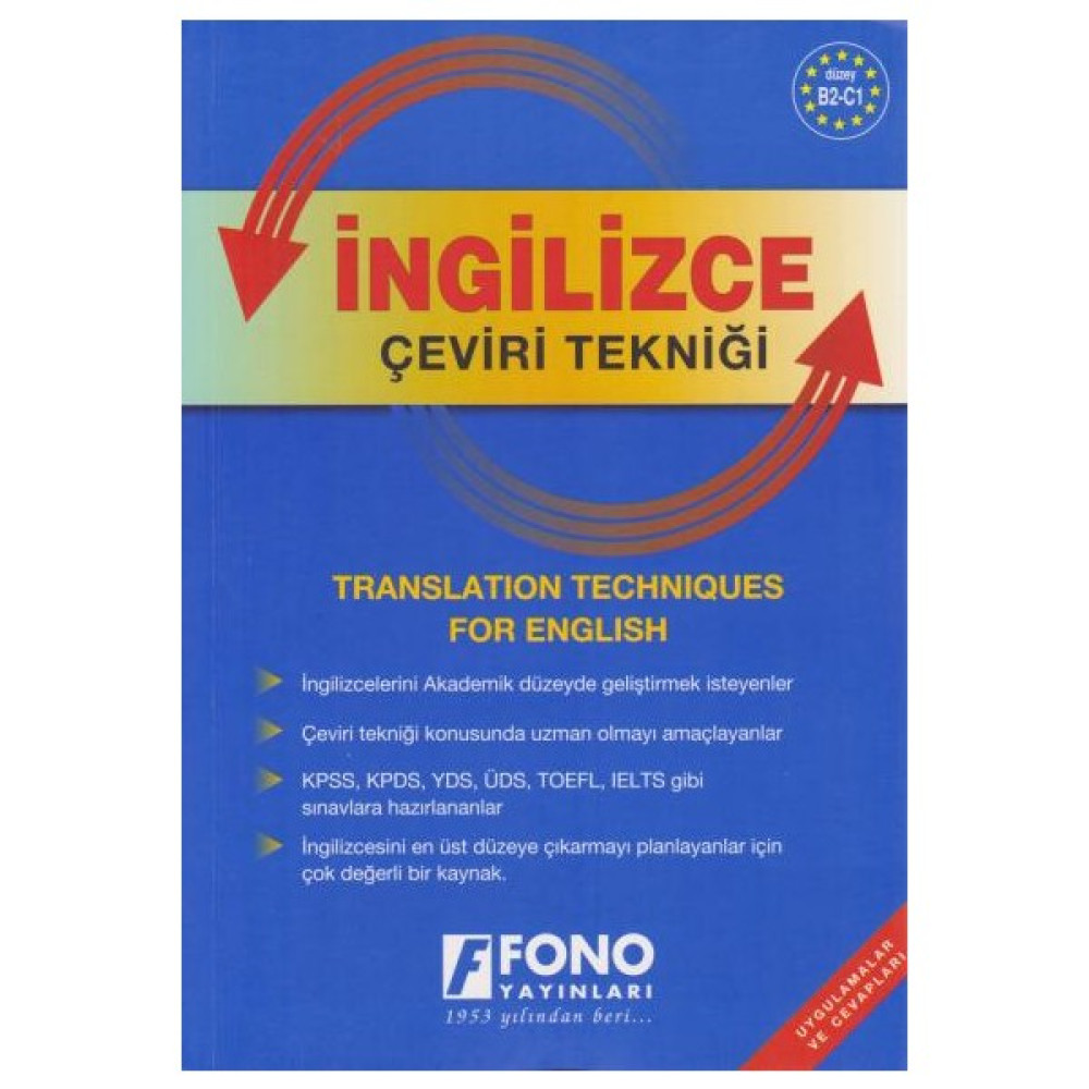 Fono İngilizce Çeviri Tekniği Uygulamalar ve Cevapları - Birsen Çankaya Edebiyat Fiyatı
