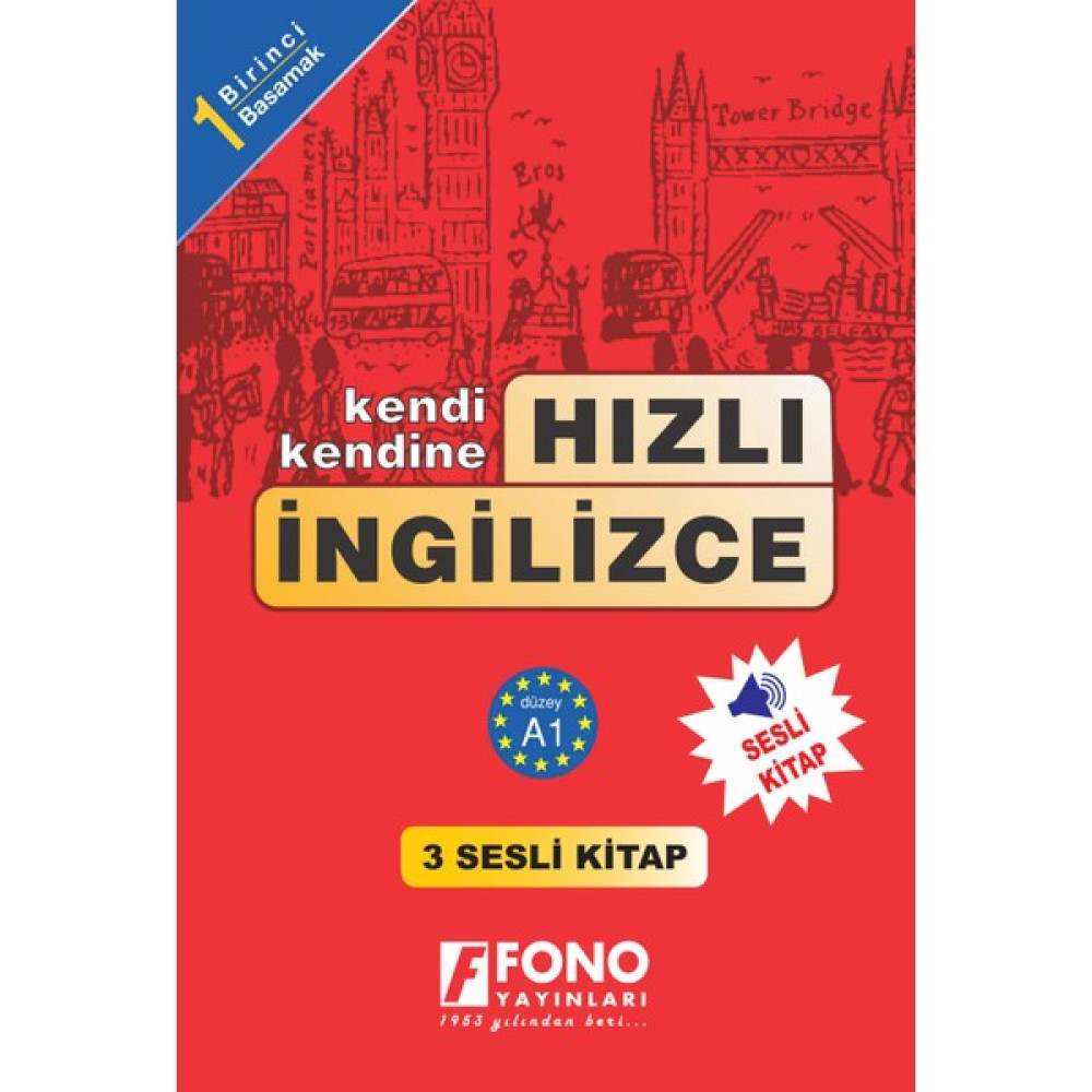 Fono Kendi Kendine Hızlı İngilizce (1.Basamak) (2 Kitap + 2 Cd) Yabancı Dil Öğretici Kitaplar ve Eğitim Setleri Fiyatı