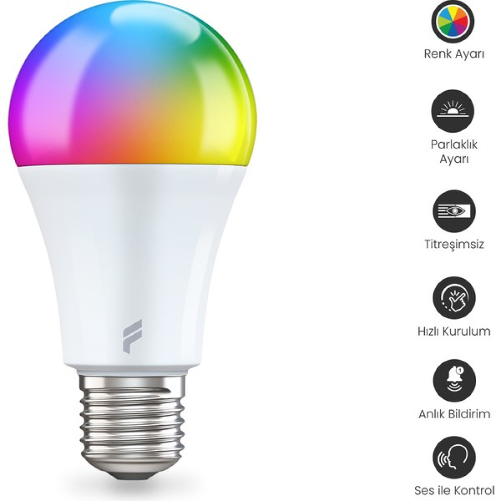 Fonri Akıllı Ampul, 9w-titreşimsiz, 16.7 Milyon Renk, Sesli Kontrol, 2 Yıl Garantili Led Aydınlatmalar Fiyatı