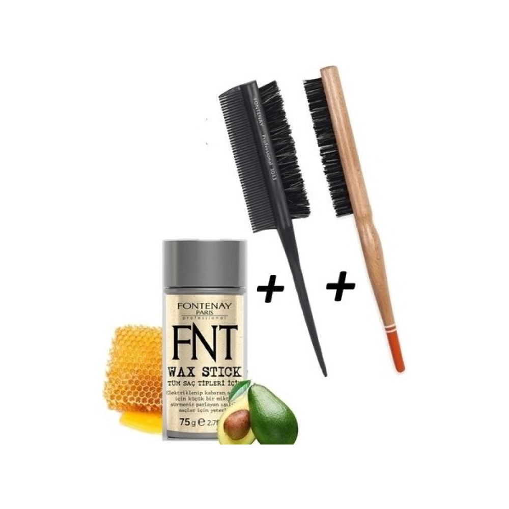 Fontenay Hair Wax Stick 75 gr + Profesyonel Topuz Krepe Şiş Tarak 3043 2'li Set Saç Şekillendirici Krem Fiyatı