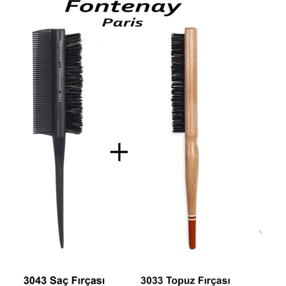 Fontenay Profesyonel 3043 Topuz Fırçası Krepe Şiş Tarak 3ın1 Ve 3033 Topuz Fırçası 2'Li Fırça Seti 2 Saç Fırçası ve Tarağı Fiyatı