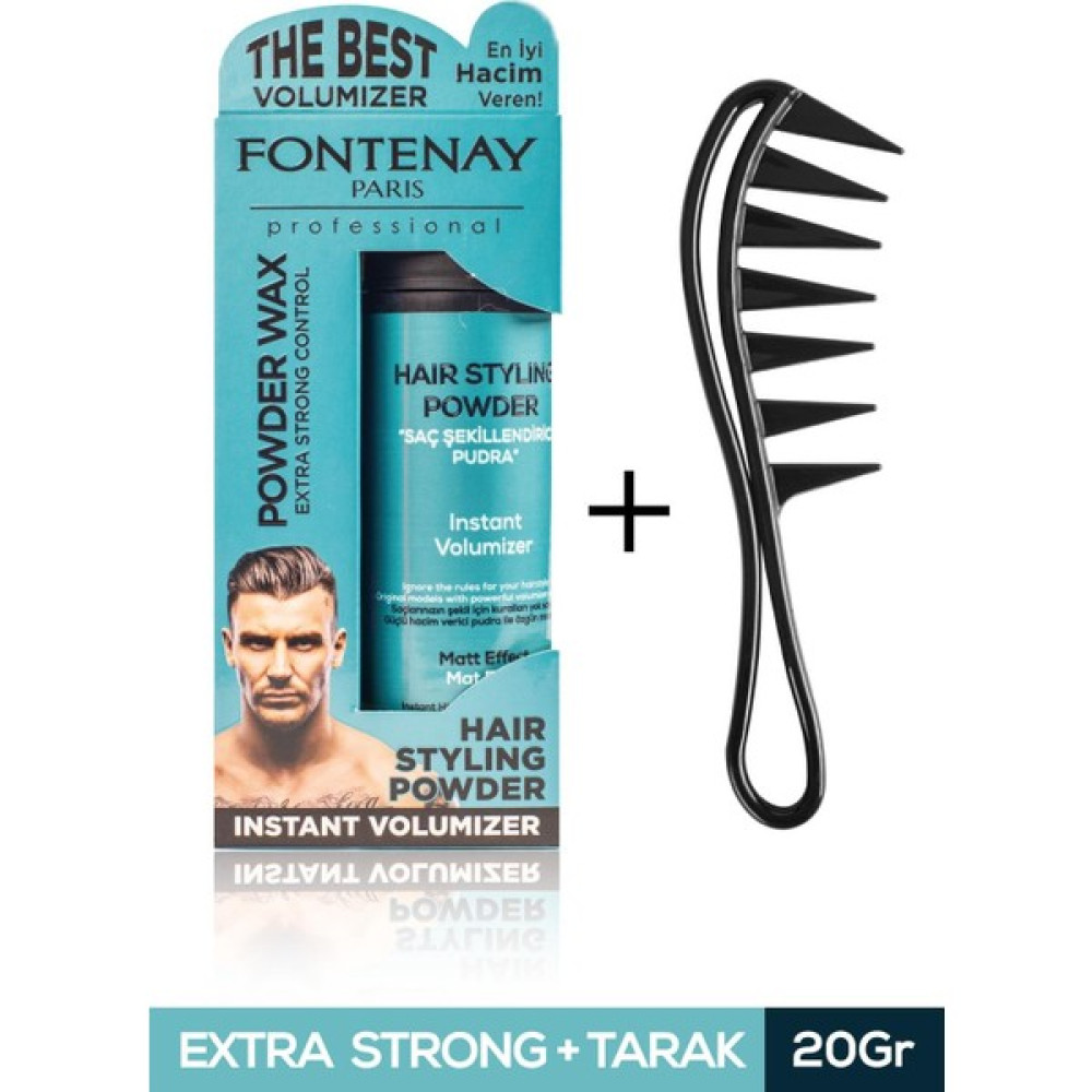 Fontenay Saç Şekillendirici Pudra Toz Wax Mat Effect Mavı 20GR + Şekil Tarağı 2'li Set Saç Şekillendirici Krem Fiyatı