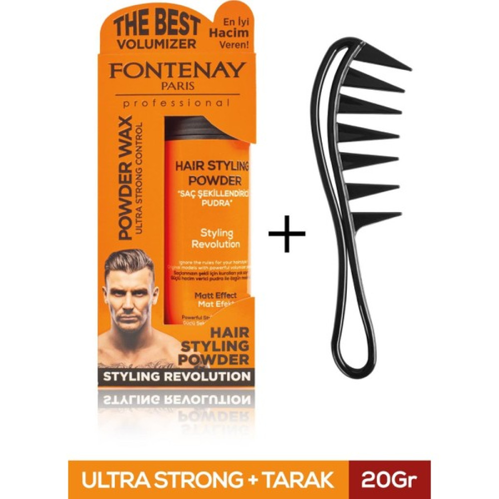 Fontenay Saç Şekillendirici Pudra Toz Wax Ultra Strong Turuncu 20GR + Şekil Tarağı 2'li Set Saç Şekillendirici Krem Fiyatı
