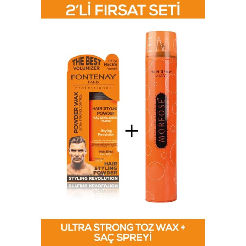 Fontenay Saç Şekillendirici Pudra Toz Wax Ultra Strong Turuncu + Saç Spreyi 400ml 2'Li Set - 1 Oto Boyaları Fiyatı