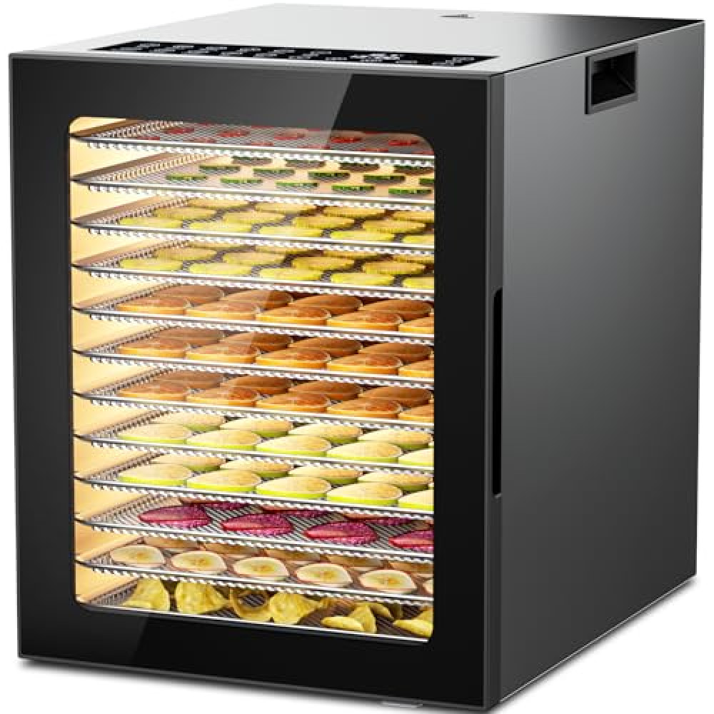 Food Dehydrator Machine, 12-Trays Stainless Steel Digital Food Dryer for Home,10 Presets, 48H Timer and Temperature Control, 850W Dehydrators for Food and Jerky, Dog Treats,Meats & Veggies