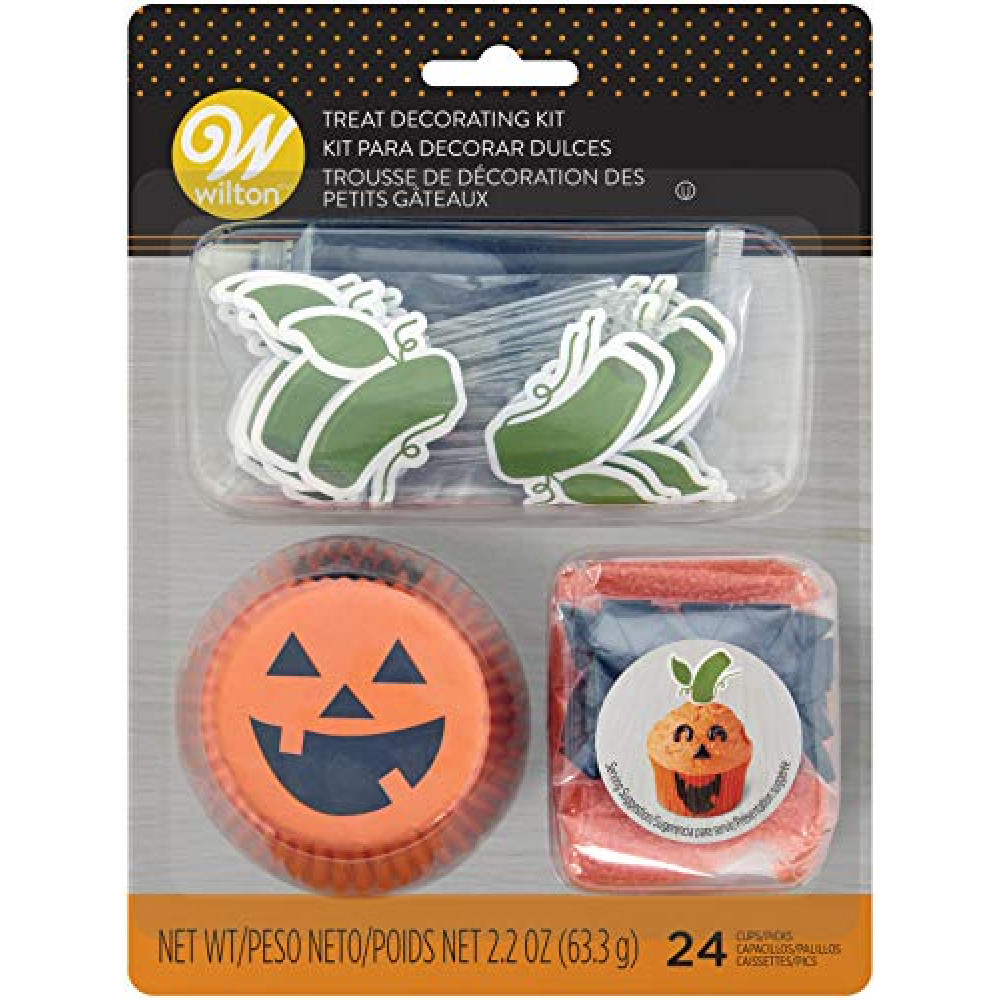 Food Items Cupcake DECORATG KIT, us:one size, Jack-o-lantern Pumpkin Face