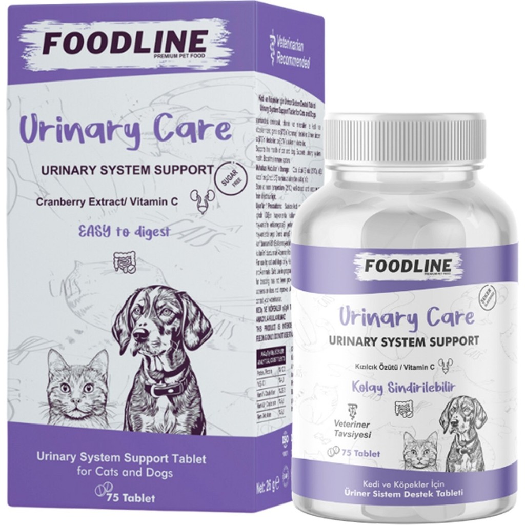 Foodline Urinary Care 75 Tablet | Kedi ve Köpekler Için Idrar Sağlığını Destekleyici Evcil Hayvan Ürünleri Fiyatı