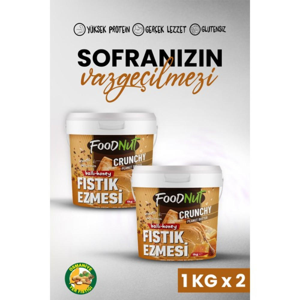 FoodNut Ballı Fıstık Ezmesi 2'li Ballı Fıstık Ezmesi 2 kg Diğer Fiyatı