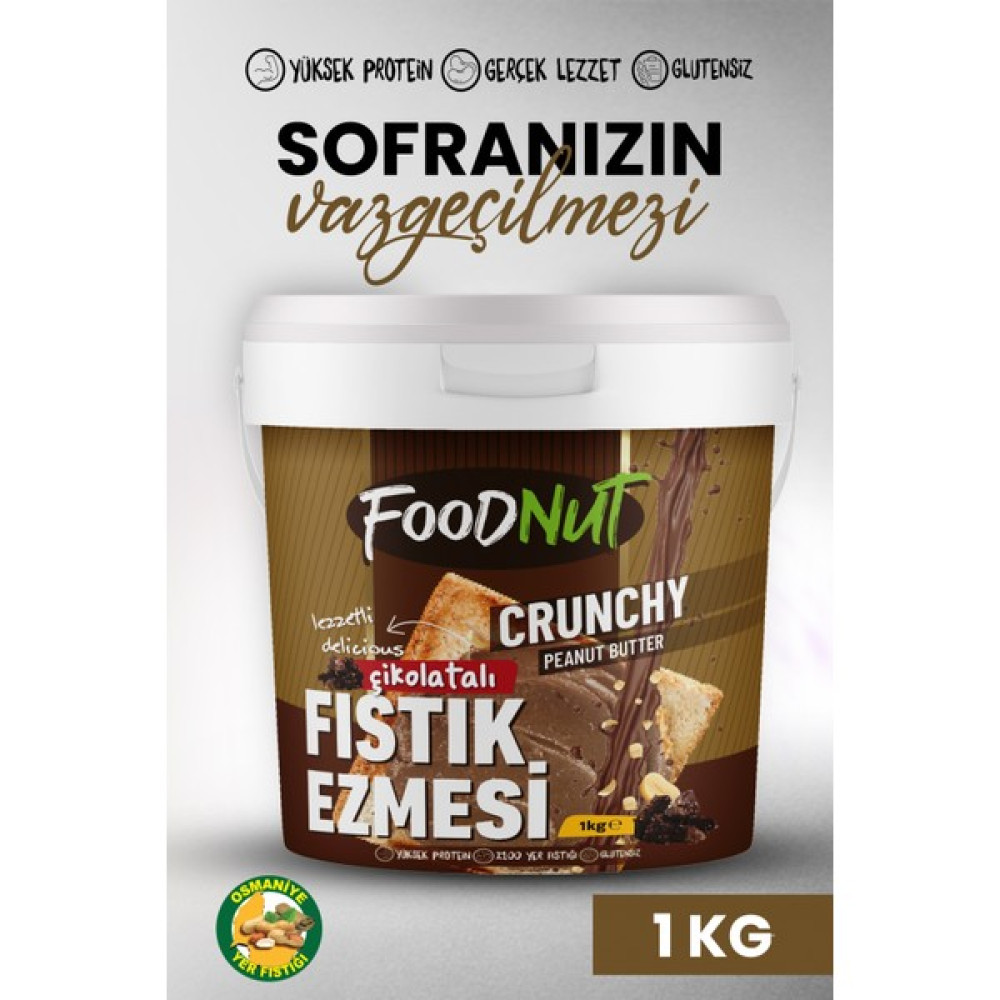 FoodNut Çikolatalı Fıstık Ezmesi 1 kg - Çikolata Parçacıklı Fıstık Ezmesi Diğer Fiyatı