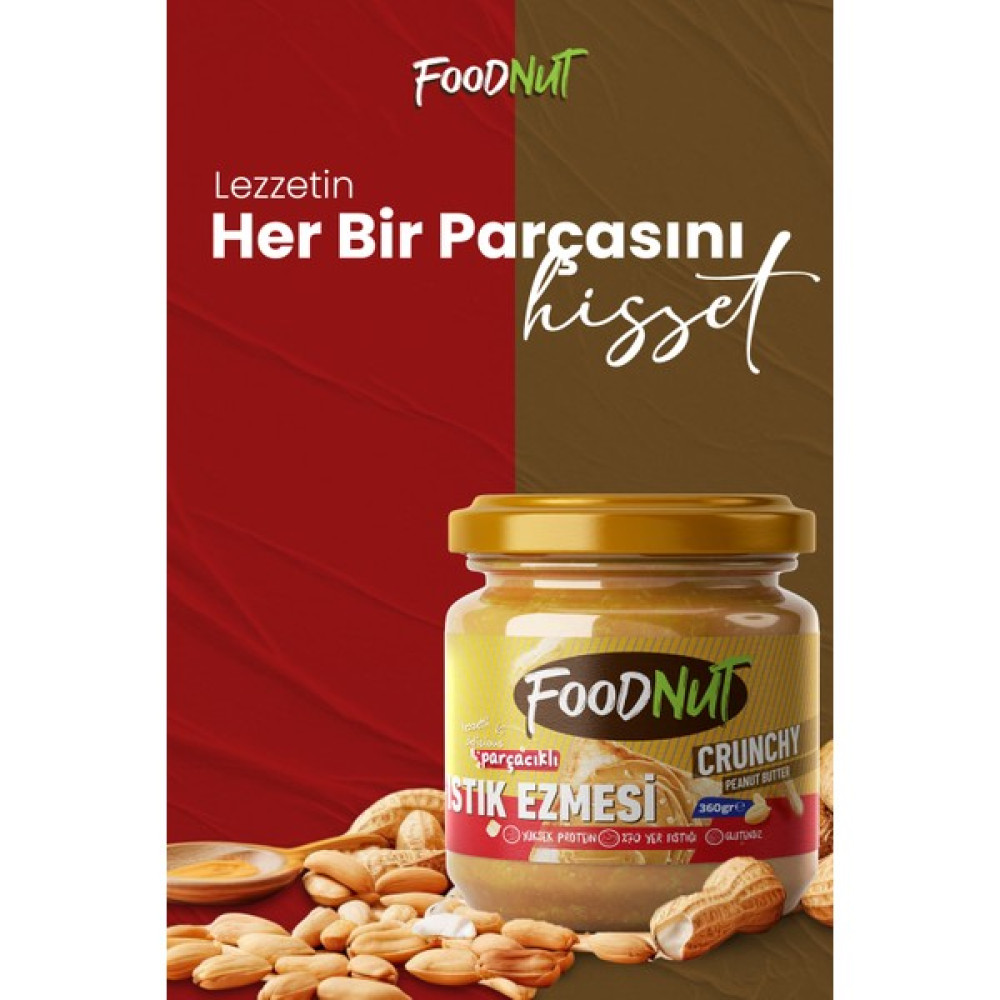 FoodNut Parçacıklı Fıstık Ezmesi - Doğal Şekerli 350 gr Parçacıklı Yer Fıstığı Ezmesi Diğer Fiyatı