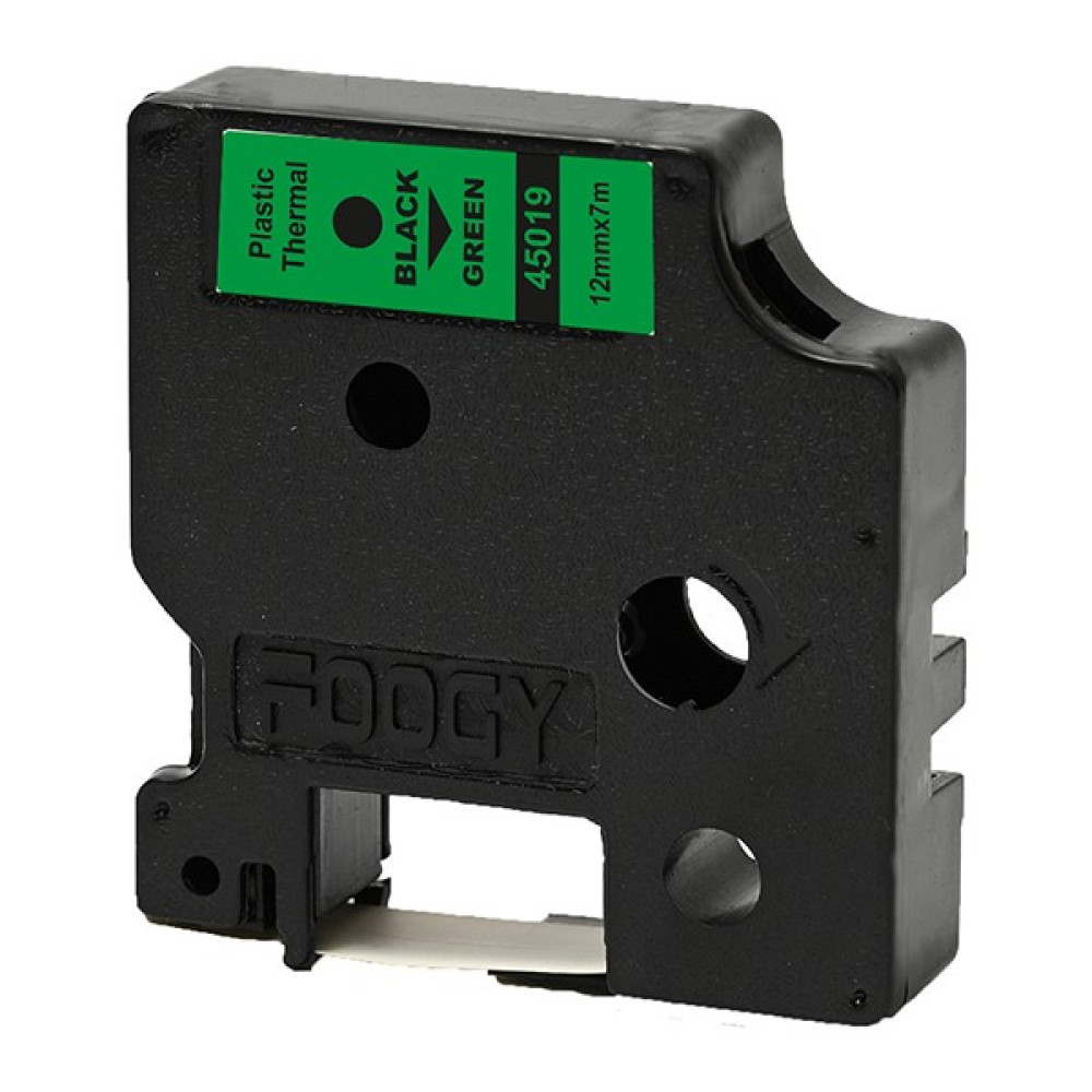 Foogy 45019 Dymo D1 Şerit Etiket Muadili 12 mm 7 mt Yeşil Siyah - Yeşil - Siyah Etiket Fiyatı