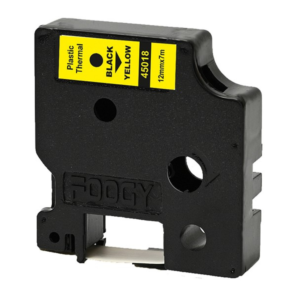 Foogy Dymo D1 Muadili Plastik Thermal Yedek Şerit Etiket 12 mm 7 mt Sarı Siyah - Sarı - Siyah Etiket Fiyatı