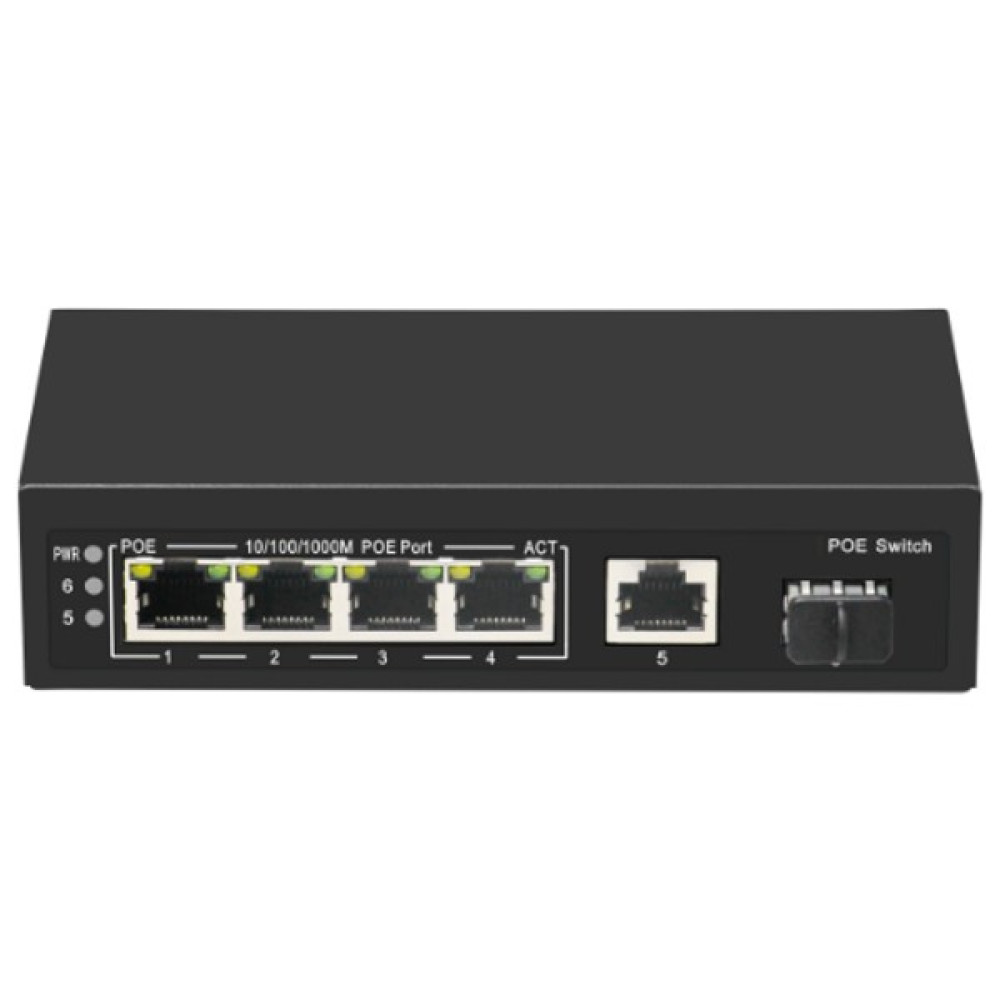 FOPTEK-4P1U1S 10/100/1000M 4 Bağlantı Noktalı Poe Anahtarları Harici Güç Kaynağı 52V1.25A 65W Oto Boyaları Fiyatı