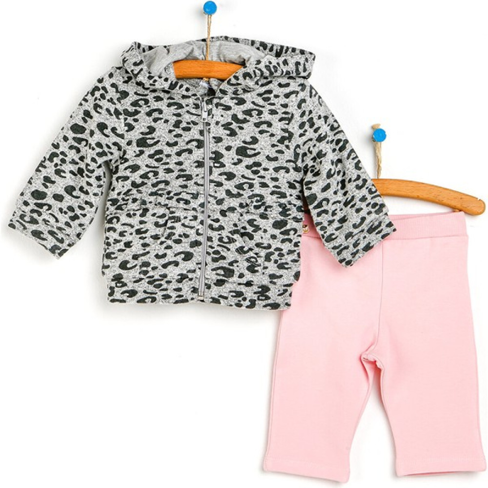 For My Baby Yenidoğan Leopard Sweatshirt-Kapüşonlu Hırka-Alt 3lü Takım Bebek Giysi Takım Fiyatı