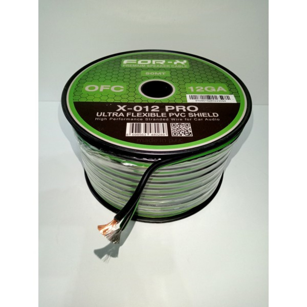 For-x Bakır Amfi Hoparlör Kablosu 12GA – %100 Bakır – Ofc 12GA Anfi Bass Kablosu – 5 Metre Oto Hoparlörleri & SubWoofer Fiyatı