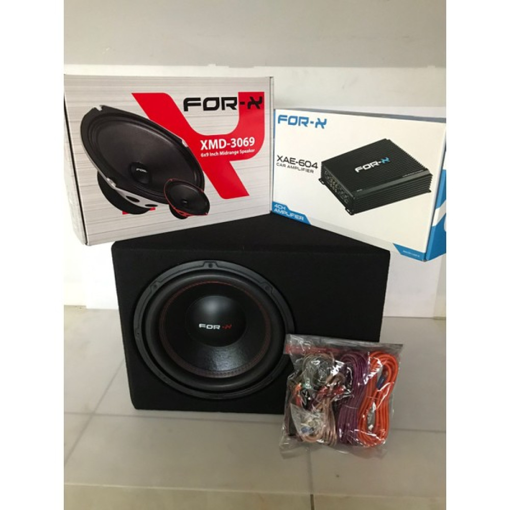 For-x Forx Paket Ses Sistemi Tam Takım Forx Anfi - Forx Oval Midrange- Forx Kabinli 30 cm Wofer - Kablo Sethediye Oto Hoparlörleri & SubWoofer Fiyatı