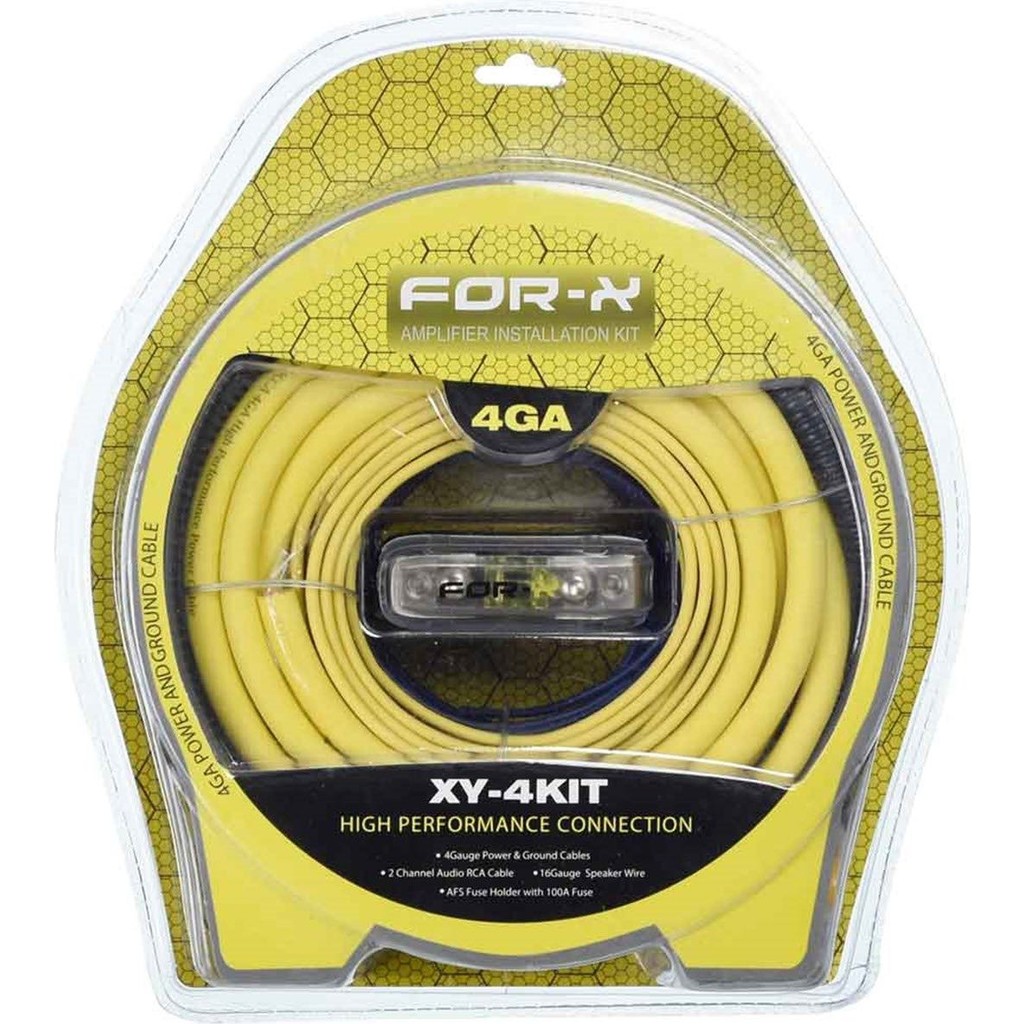 For-x Yüksek Performanslı Hazır Ses Sistemi Paketi - Xy-4kit 4GA Kablo Seti (4.5m + 0.6m + 5m + 10m + 5m) - Konser ve DJ Setleri için Bas Güçlendirme Bluetooth Hoparlör Fiyatı
