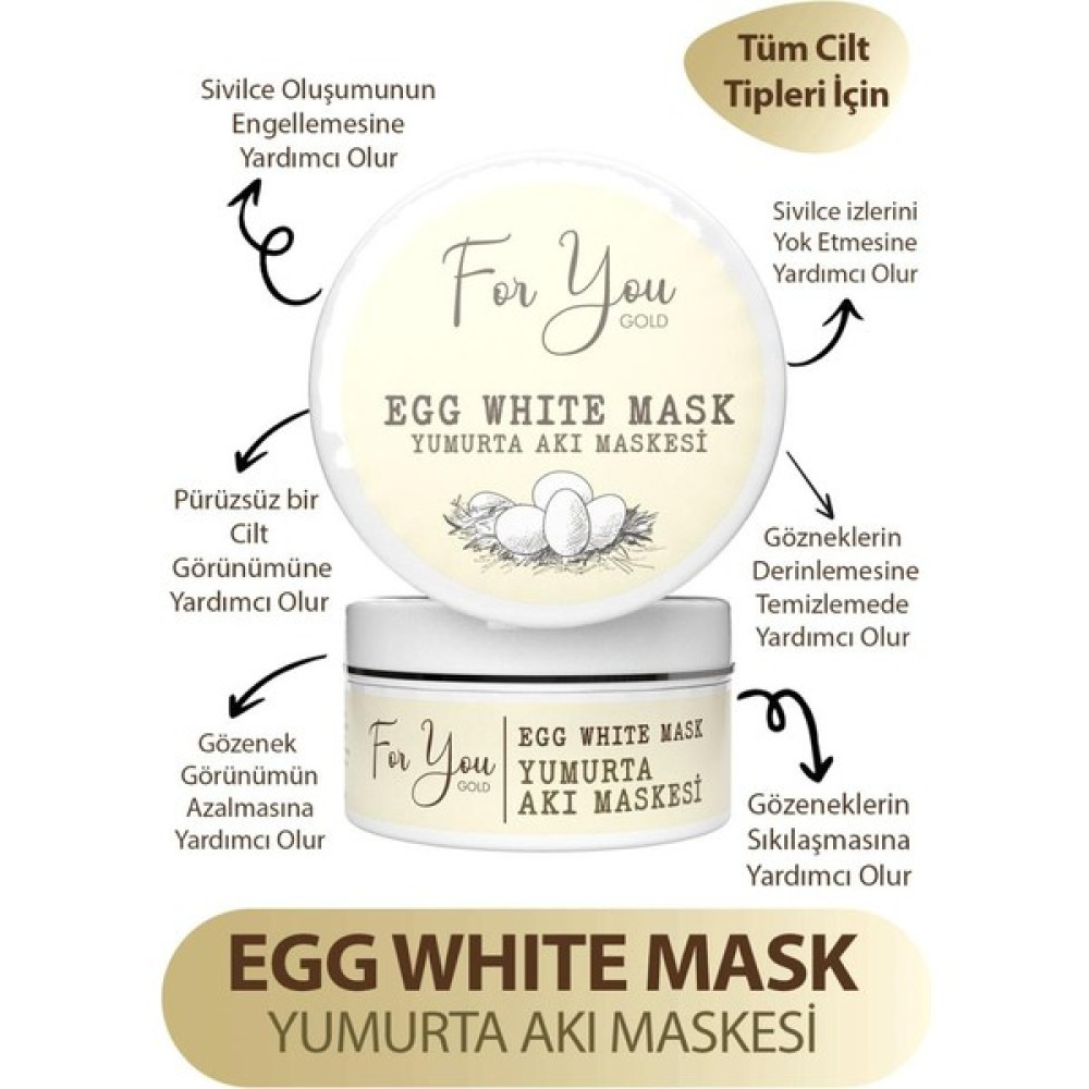 For You Gold Egg White Pore Gözenek Maskesi - Gözenek Temizleyici, Sıkılaştırıcı Maskesi & Dermoroller Maskeler Fiyatı