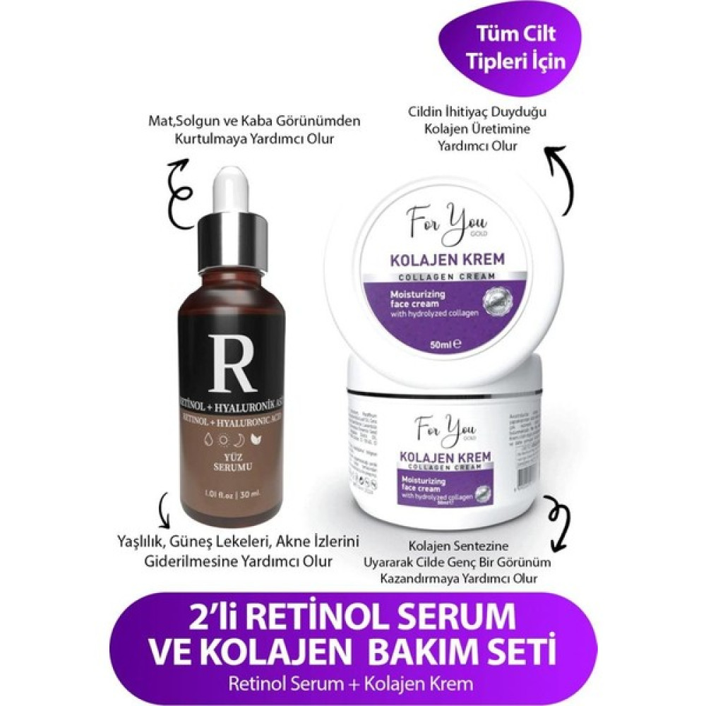 For You Gold Kolejen Krem & Retinol Içeren Leke ve Serum Anti-Aging / Yaşlanma Karşıtı Fiyatı
