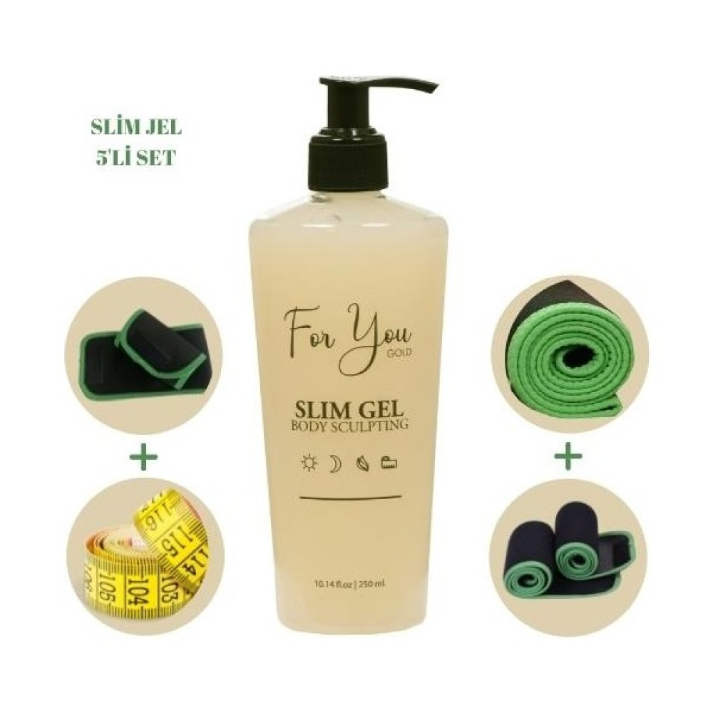 For You Gold Slim Jel Çatlak ve Selülit Jeli +Kol Korsesi+Bel Korsesi+Basen Korsesi - 2 Vücut Sıkılaştırıcı ve İncelticiler Fiyatı