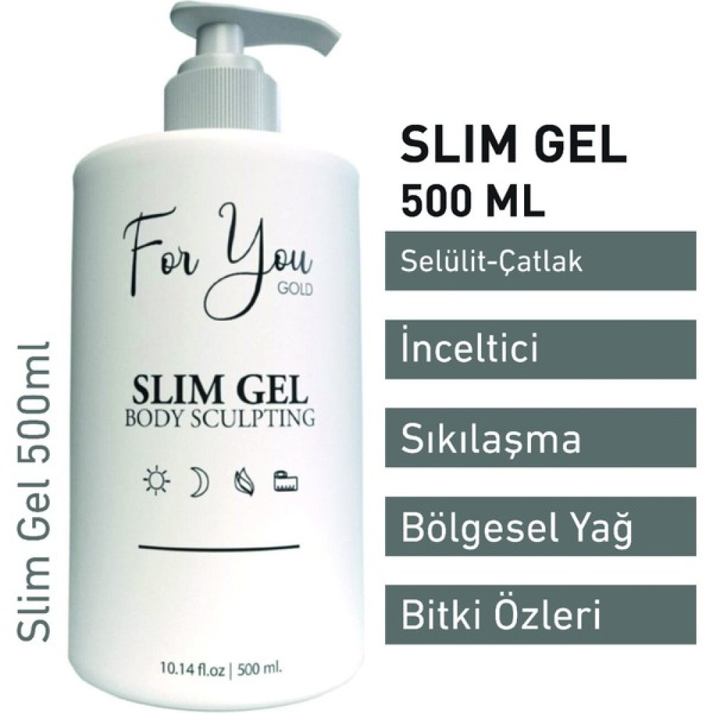 For You Gold Slim Jel - İnceltici- Sıkılaştırıcı Selülit Jeli 500 ml Vücut Sıkılaştırıcı ve İncelticiler Fiyatı