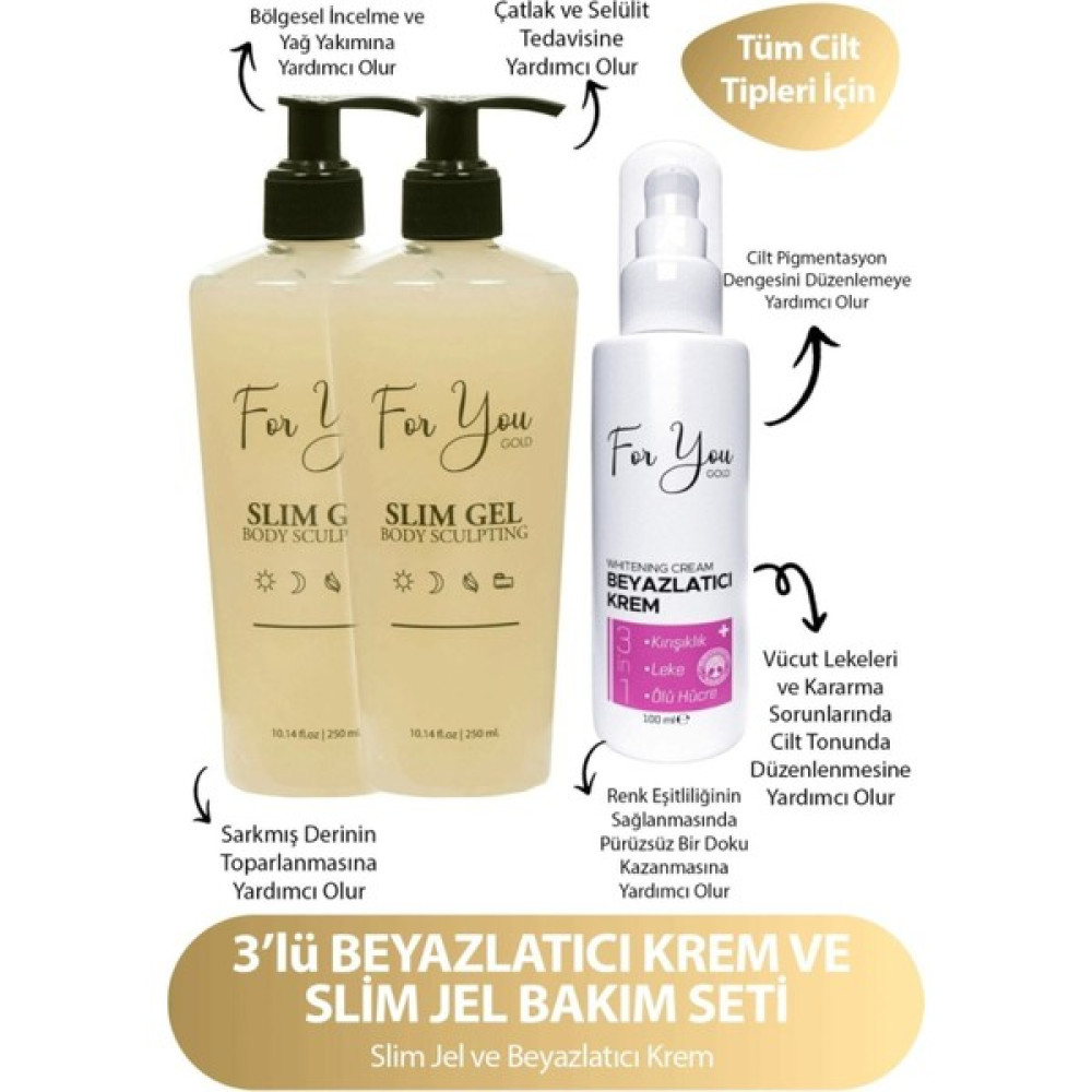 For You Gold Slim Jel -Sıkılaştırıcı--Çatlak Karşıtı ve Selülit Kremi x 2ADET (Avantajlı Set) Vücut Sıkılaştırıcı ve İncelticiler Fiyatı