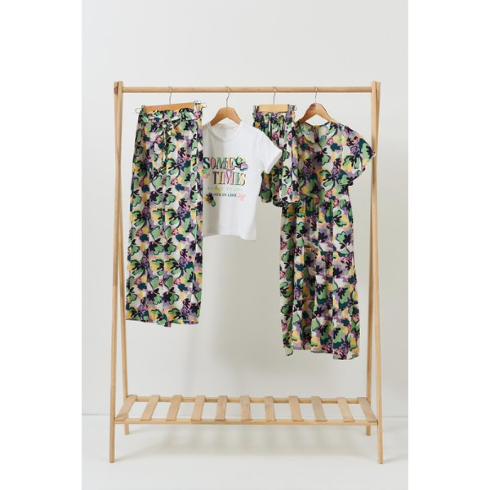 For You Kids 4'lü Elbise Tshirt Pantolon Şort Mor Takım S27719 Kız Çocuk Giyim Takımı Fiyatı