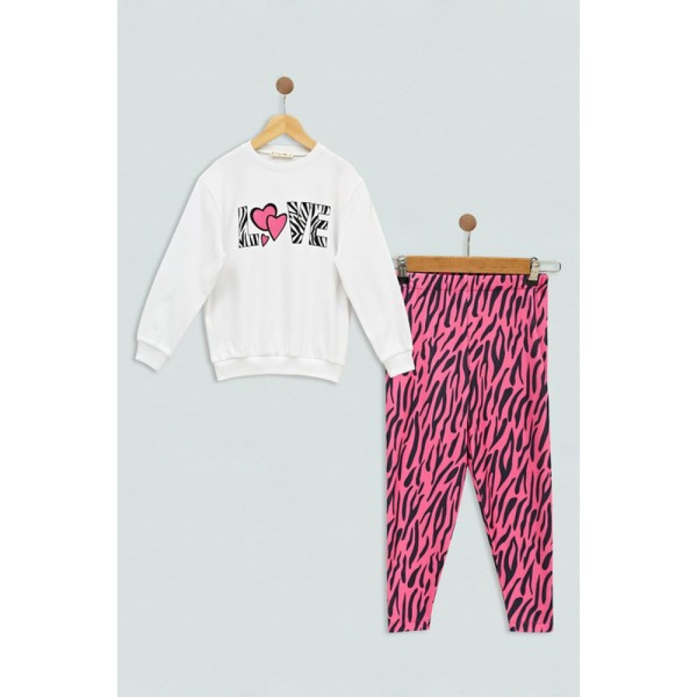 For You Kids Love Zebra Baskılı Fuşya Alt Üst Takım S27637 Kız Çocuk Giyim Takımı Fiyatı