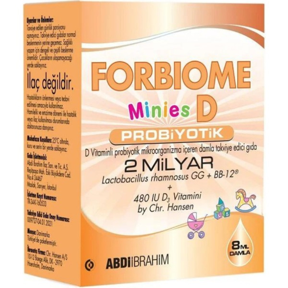 Forbiome Minies D Probiyotik Vitamin D 8 ml Damla Sağlık / Diyet Fiyatı
