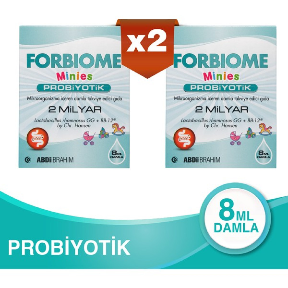 Forbiome Probiyotik Minies Damla 8 ML 2 Adet - Abdi İbrahim - Sade Sağlık / Diyet Fiyatı