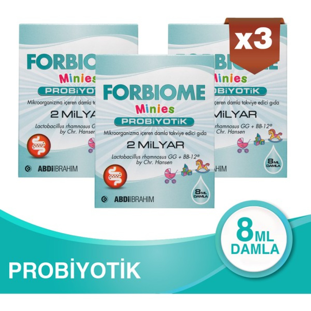 Forbiome Probiyotik Minies Damla 8 ML 3 Adet - Abdi İbrahim - Sade Sağlık / Diyet Fiyatı