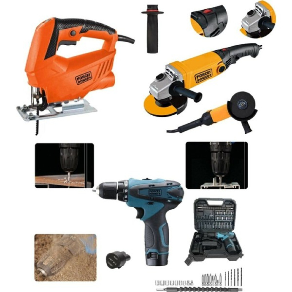 Forces Power Forces&power Özel Hobi Seti X-Line Combi 32 W Şarjlı MATKAP-3200 W Taşlama MAKİNESİ-2800 W Dekupaj Elektrikli El Aletleri Fiyatı